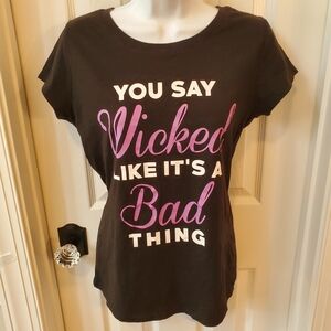 Wound Up Black Tee with Purple Graphic